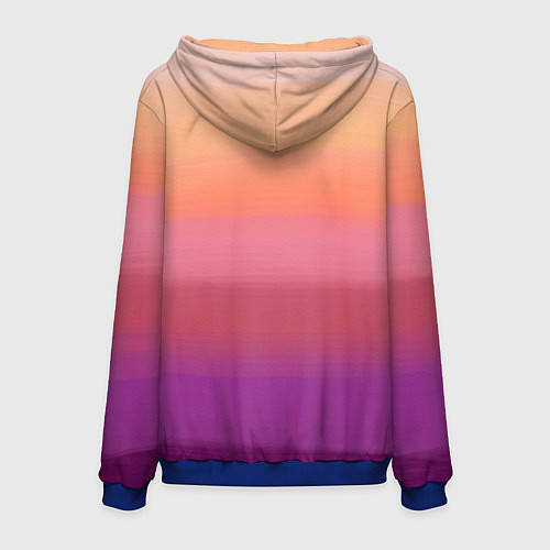 Мужская толстовка Абстракция градиент на закате дня / 3D-Синий – фото 2