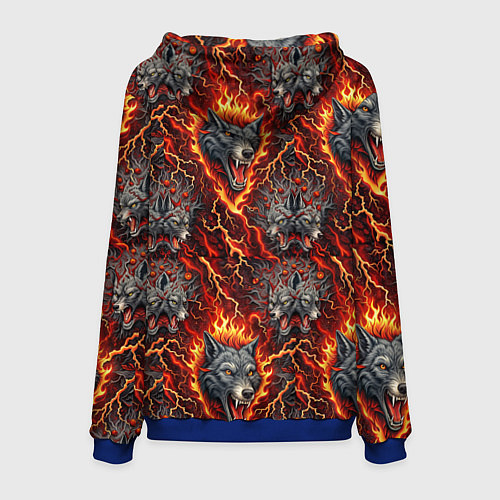 Мужская толстовка Волки эпичный паттерн / 3D-Синий – фото 2