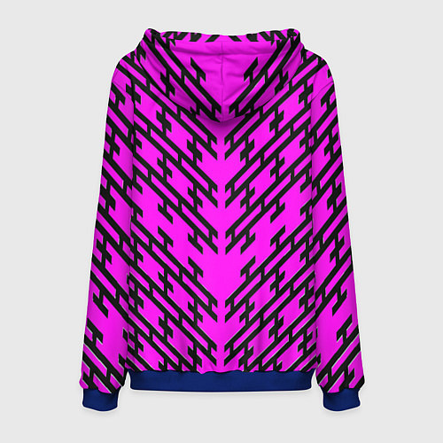 Мужская толстовка Чёрные полосы на розовом фоне / 3D-Синий – фото 2