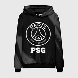 Толстовка-худи мужская PSG sport на темном фоне, цвет: 3D-черный