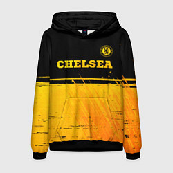 Толстовка-худи мужская Chelsea - gold gradient посередине, цвет: 3D-черный