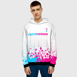 Толстовка-худи мужская Tottenham neon gradient style посередине, цвет: 3D-черный — фото 2