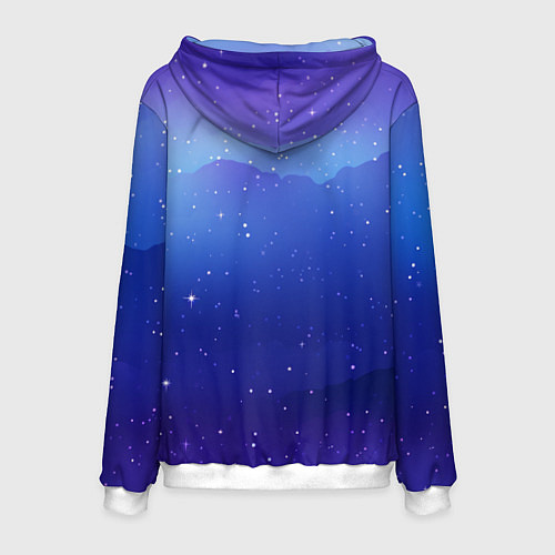 Мужская толстовка Синий космос и звезды / 3D-Белый – фото 2