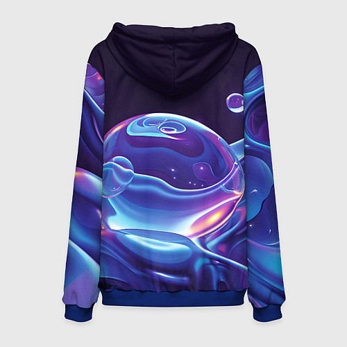 Мужская толстовка Космические мыльные пузыри / 3D-Синий – фото 2