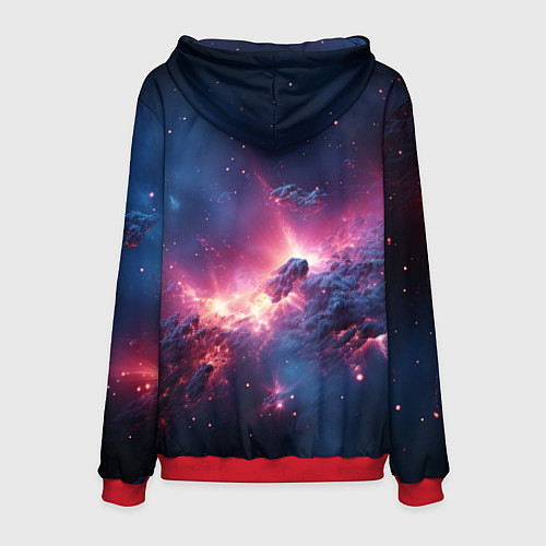 Мужская толстовка Взрыв в космосе / 3D-Красный – фото 2