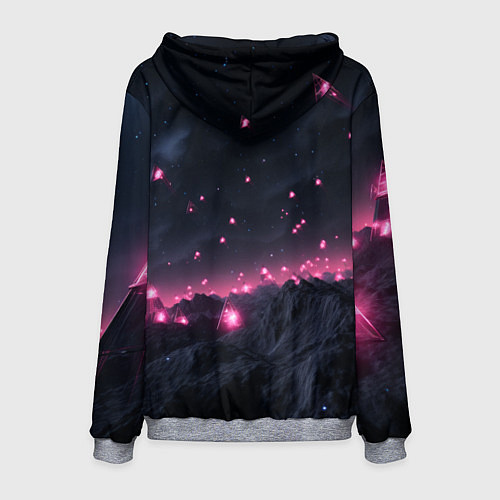 Мужская толстовка Яркие пирамидки в космосе / 3D-Меланж – фото 2