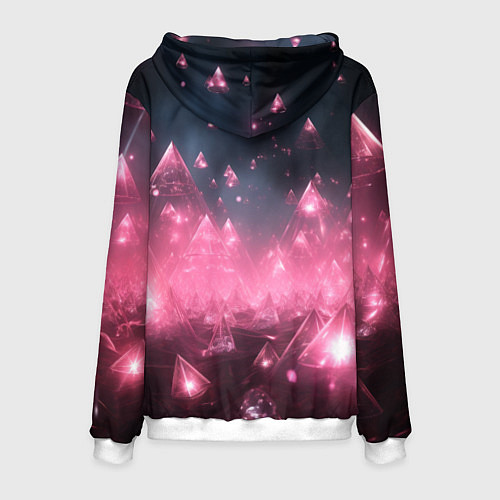 Мужская толстовка Розовый абстрактный космос / 3D-Белый – фото 2