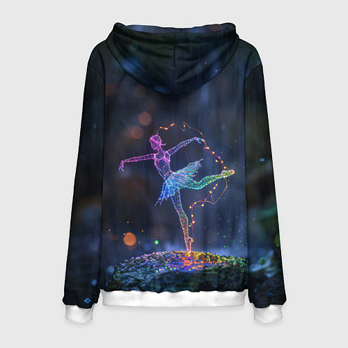 Мужская толстовка Световые точки в форме балерины / 3D-Белый – фото 2