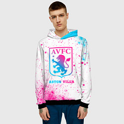 Толстовка-худи мужская Aston Villa neon gradient style, цвет: 3D-черный — фото 2