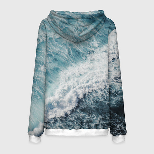 Мужская толстовка Морская бирюзовая волна / 3D-Белый – фото 2