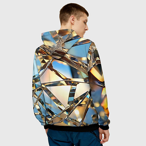 Мужская толстовка Грани стекла / 3D-Черный – фото 4