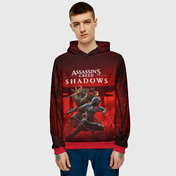 Толстовка-худи мужская Персонажи Assassins creed shadows, цвет: 3D-красный — фото 2