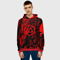 Толстовка-худи мужская Linkin park red logo, цвет: 3D-красный — фото 2