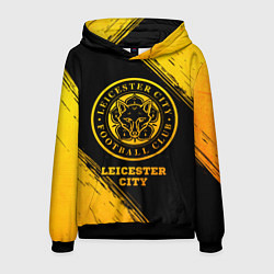 Толстовка-худи мужская Leicester City - gold gradient, цвет: 3D-черный