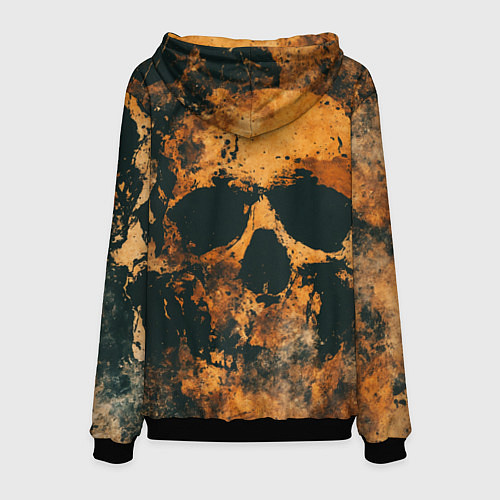 Мужская толстовка Гранжевые черепа / 3D-Черный – фото 2
