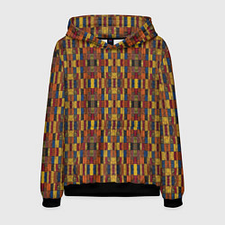 Толстовка-худи мужская Африканский геометрический узор-паттерн, цвет: 3D-черный