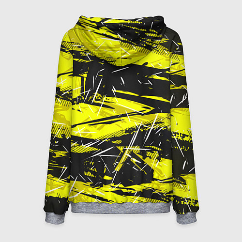 Мужская толстовка Yellow geometry - спортивный узор / 3D-Меланж – фото 2