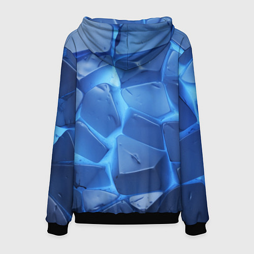 Мужская толстовка Синие ледяные плиты с разломом / 3D-Черный – фото 2