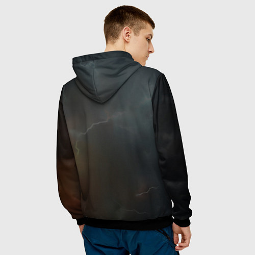 Мужская толстовка Грозный заяц / 3D-Черный – фото 4