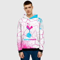 Толстовка-худи мужская Tottenham neon gradient style, цвет: 3D-черный — фото 2