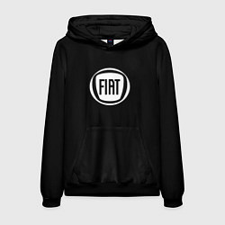 Толстовка-худи мужская FIAT logo white, цвет: 3D-черный