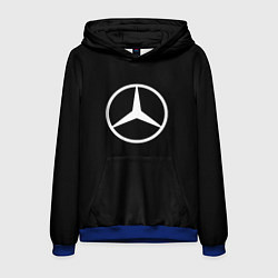 Толстовка-худи мужская Mercedes benz logo white, цвет: 3D-синий