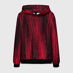 Толстовка-худи мужская Тёмный красный абстрактные полосы, цвет: 3D-черный