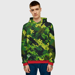 Толстовка-худи мужская Camouflage - pattern ai art, цвет: 3D-красный — фото 2