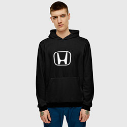 Толстовка-худи мужская Honda white logo, цвет: 3D-черный — фото 2