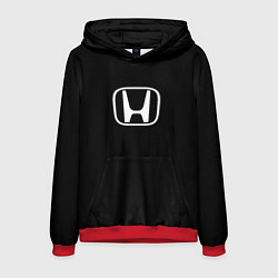 Толстовка-худи мужская Honda white logo, цвет: 3D-красный