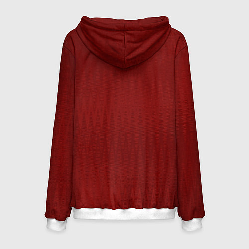 Мужская толстовка Тёмно-красный текстурированный однотонный / 3D-Белый – фото 2