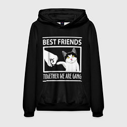 Толстовка-худи мужская Лучшие друзья человек икот, цвет: 3D-черный