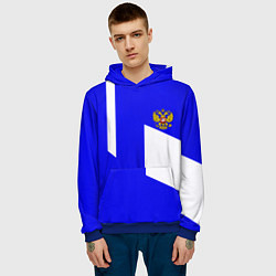 Толстовка-худи мужская Россия спортивный стиль, цвет: 3D-синий — фото 2