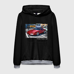 Толстовка-худи мужская Ретро автомобиль Pontiac Firebird 1987 года, цвет: 3D-меланж