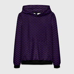 Толстовка-худи мужская Чёрно-фиолетовый ломаные полосы, цвет: 3D-черный