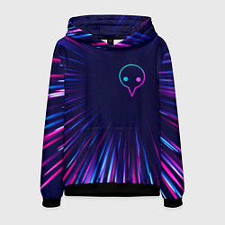 Толстовка-худи мужская Evangelion neon blast lines, цвет: 3D-черный