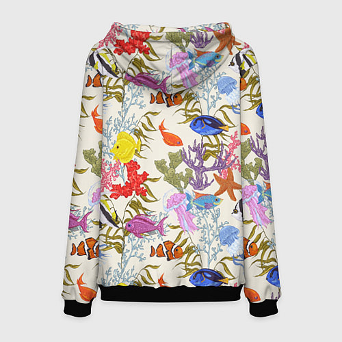 Мужская толстовка Морские обитатели моря / 3D-Черный – фото 2