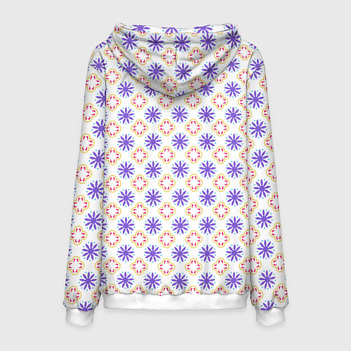 Мужская толстовка Красивый узор цветочки / 3D-Белый – фото 2
