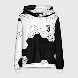 Толстовка-худи мужская Juventus hexagon black sport, цвет: 3D-белый