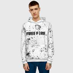 Толстовка-худи мужская Free Fire dirty ice, цвет: 3D-белый — фото 2