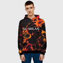 Толстовка-худи мужская AC Milan red lava, цвет: 3D-черный — фото 2