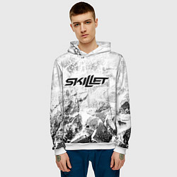 Толстовка-худи мужская Skillet white graphite, цвет: 3D-белый — фото 2