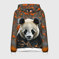 Толстовка-худи мужская Большой панда, цвет: 3D-белый