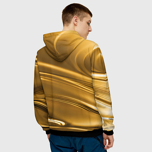 Мужская толстовка Золотой сплав абстрактная текстура / 3D-Черный – фото 4