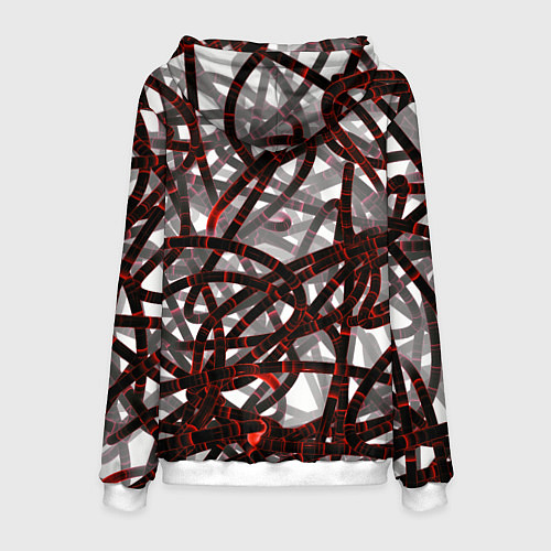 Мужская толстовка Красные энергетические кабели / 3D-Белый – фото 2