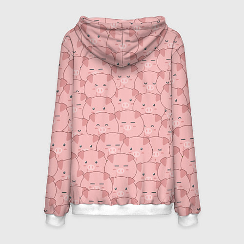 Мужская толстовка Свинки паттерн / 3D-Белый – фото 2