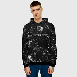 Толстовка-худи мужская Leicester City black ice, цвет: 3D-черный — фото 2