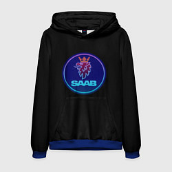 Мужская толстовка Saab logo neon