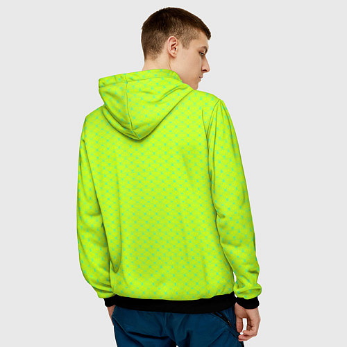 Мужская толстовка Неоновый паттерн тонких линий / 3D-Черный – фото 4