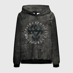 Толстовка-худи мужская Символика чернобог - тёмный бог властитель мира на, цвет: 3D-черный